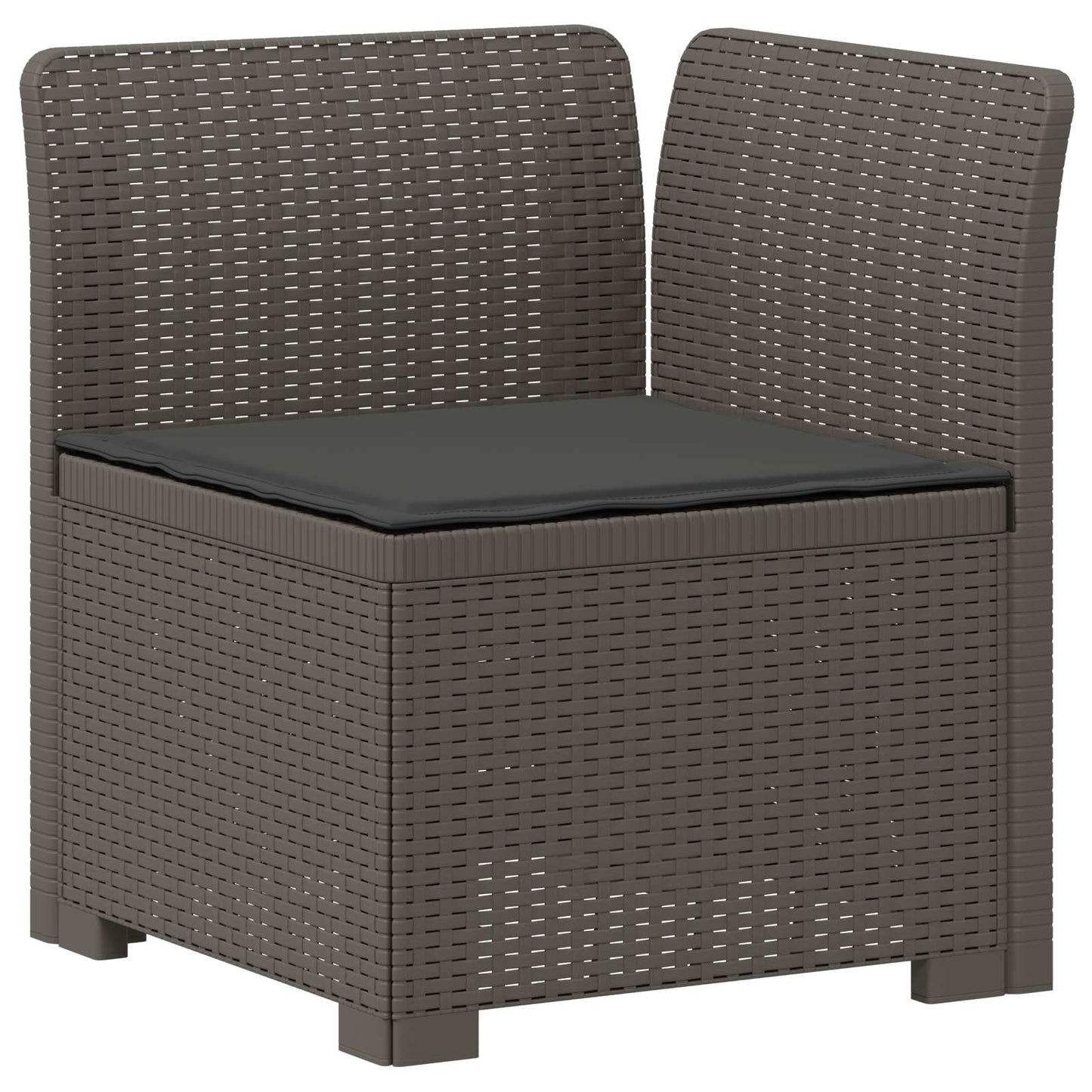vidaXL 5-Seater Garden Sofa with Cushions Rattan Look PP Light Grey 4