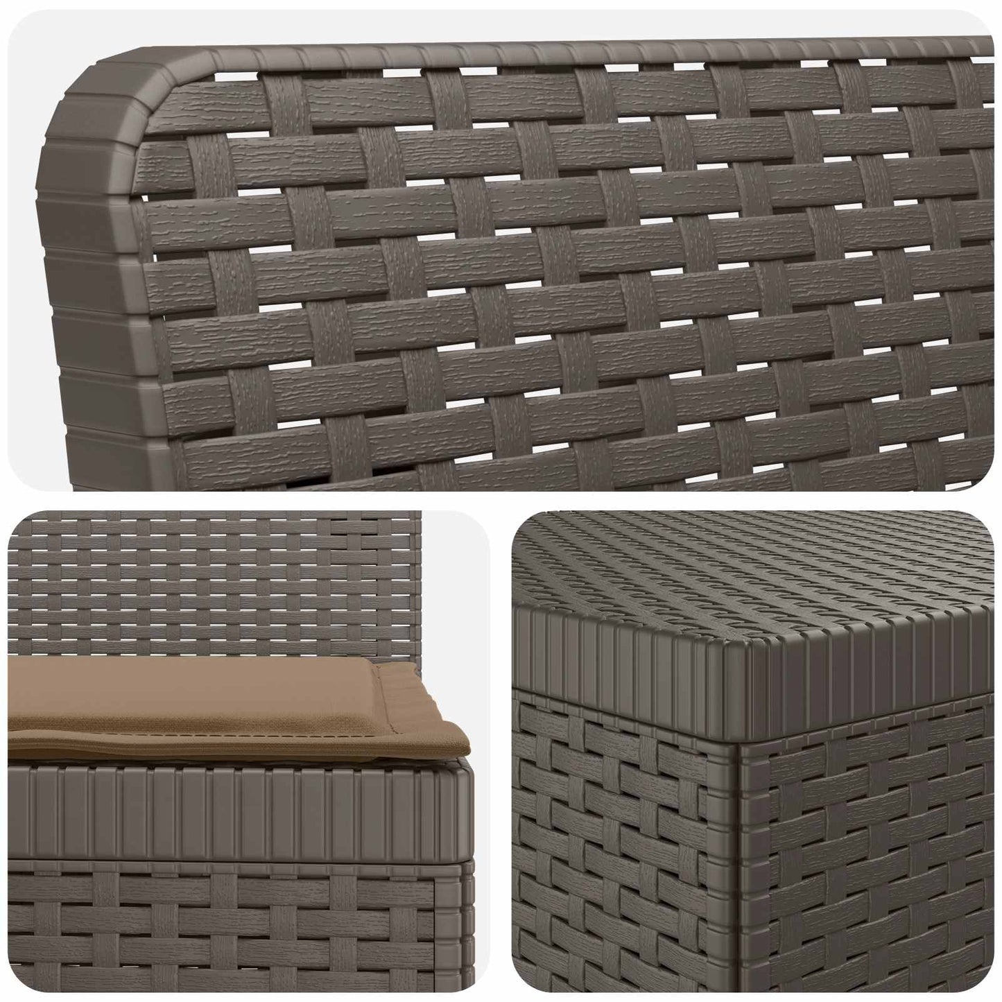 vidaXL 5-Seater Garden Sofa with Cushions Rattan Look PP Light Grey 5