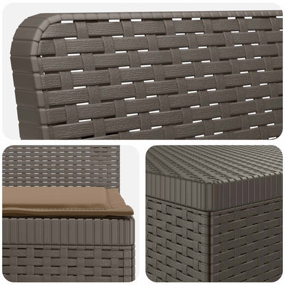 vidaXL 5-Seater Garden Sofa with Cushions Rattan Look PP Light Grey 5