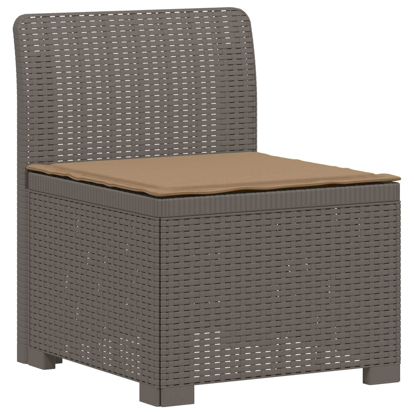 vidaXL 5-Seater Garden Sofa with Cushions Rattan Look PP Light Grey 3