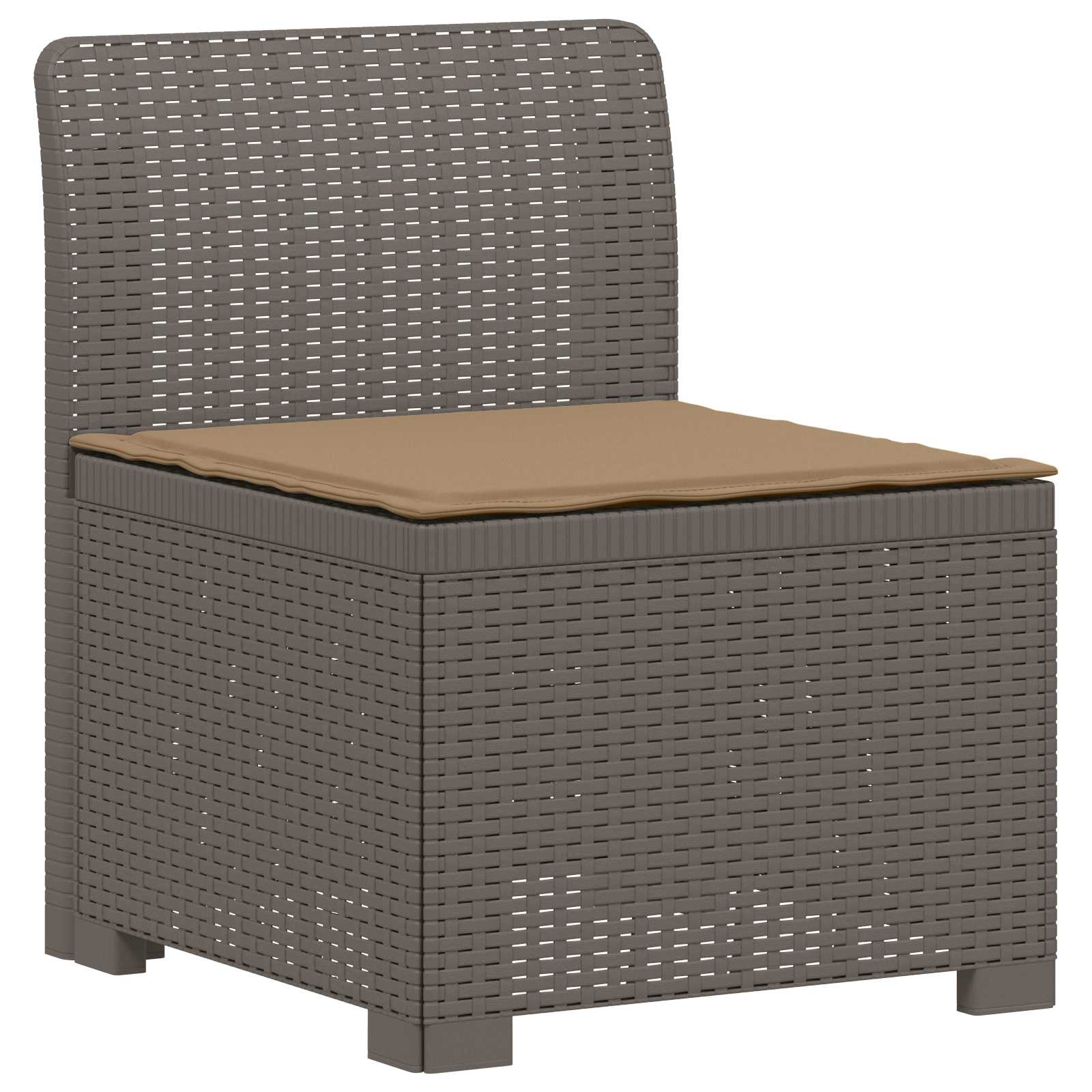 vidaXL 5-Seater Garden Sofa with Cushions Rattan Look PP Light Grey 3