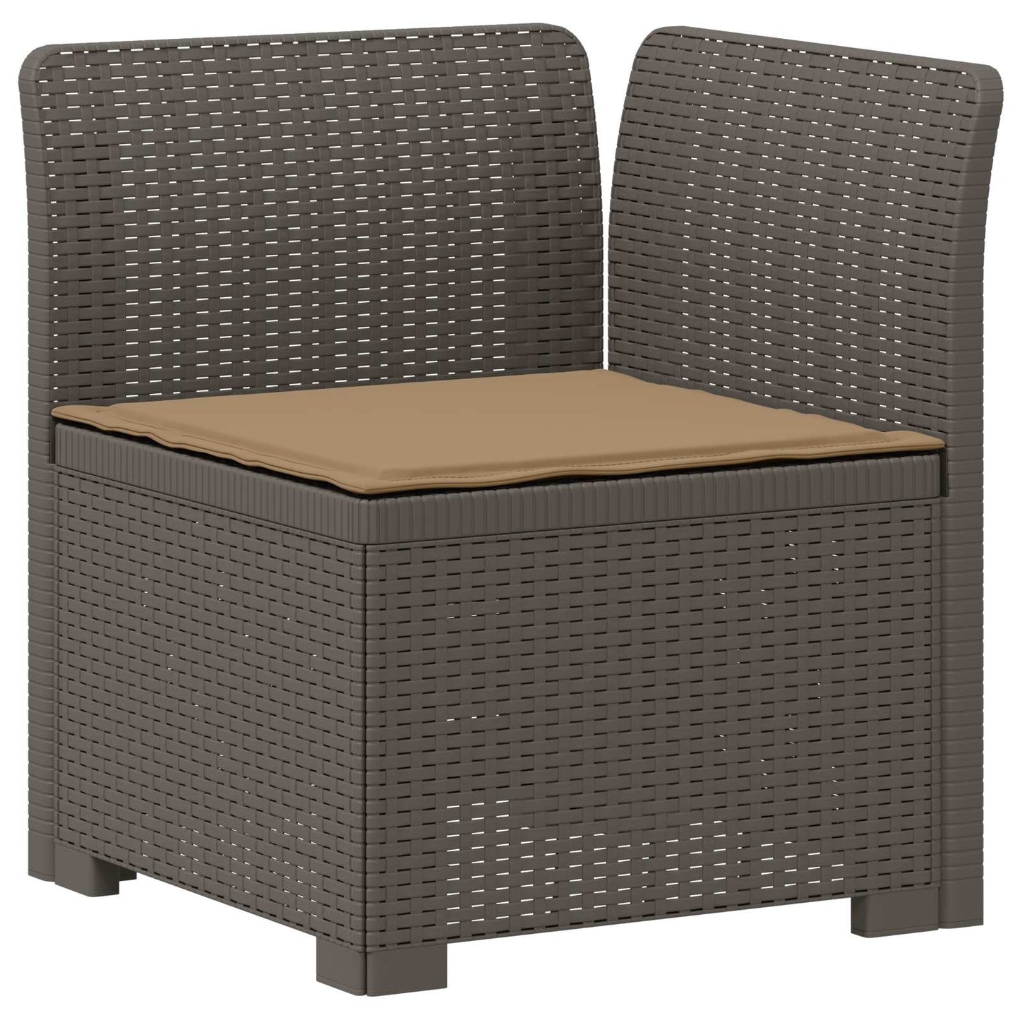 vidaXL 5-Seater Garden Sofa with Cushions Rattan Look PP Light Grey 4