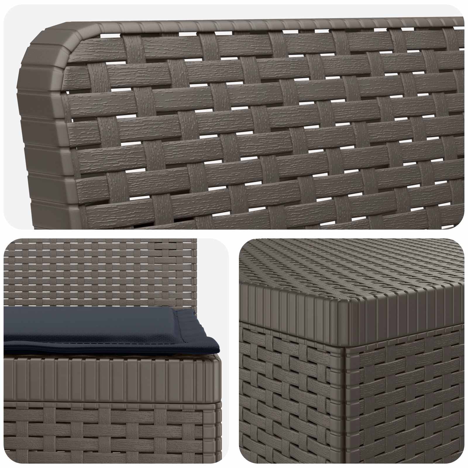 vidaXL 5-Seater Garden Sofa with Cushions Rattan Look PP Light Grey 5