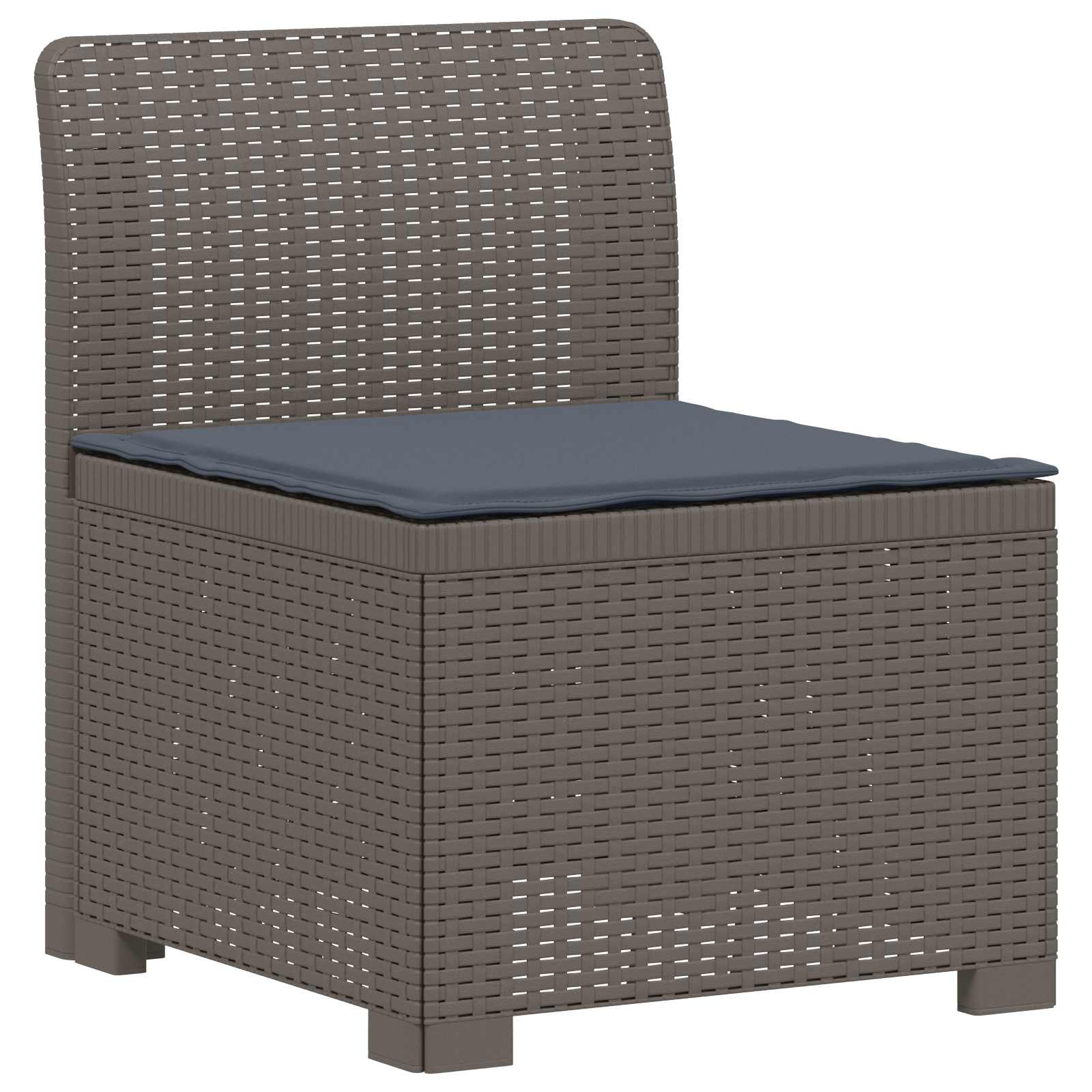 vidaXL 5-Seater Garden Sofa with Cushions Rattan Look PP Light Grey 3