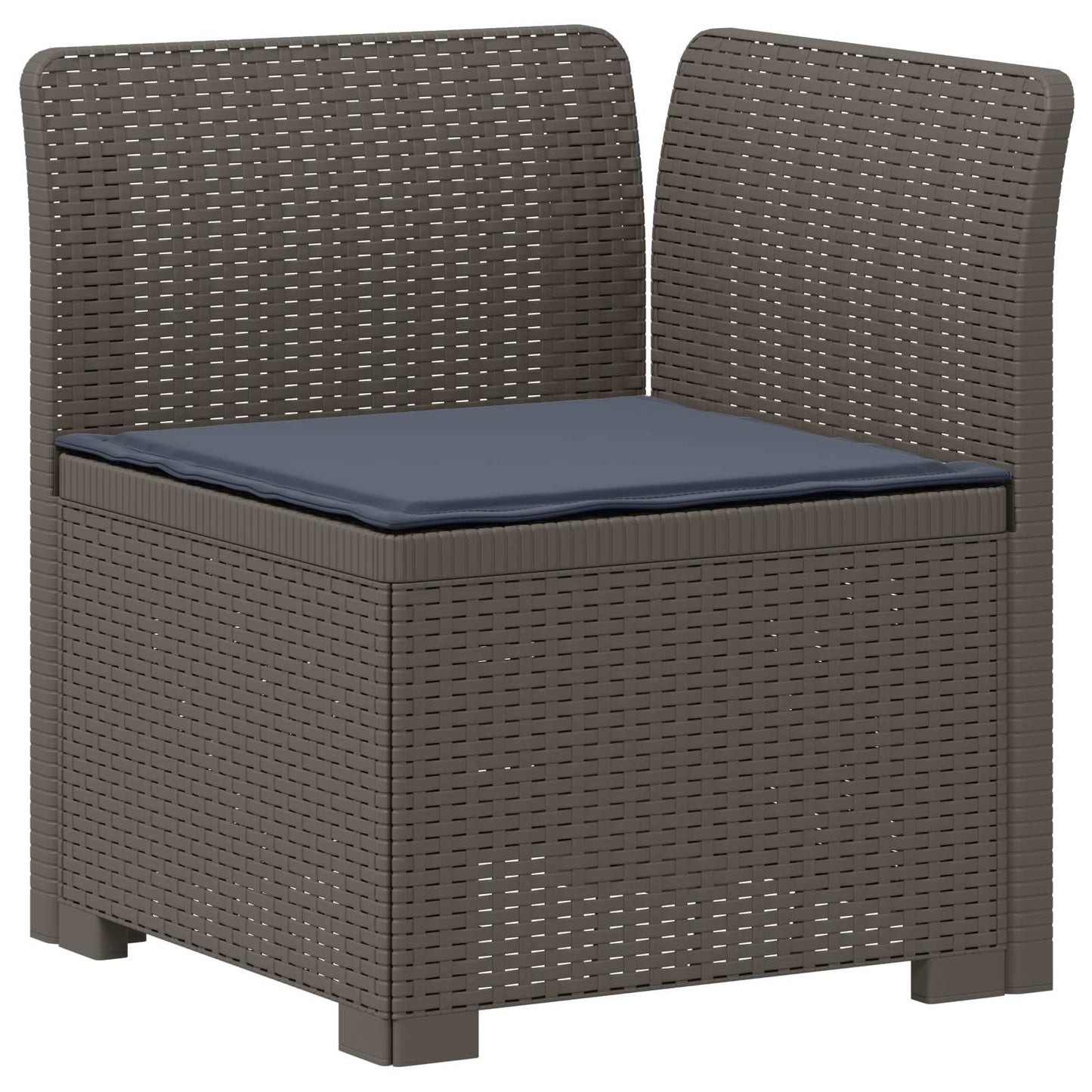 vidaXL 5-Seater Garden Sofa with Cushions Rattan Look PP Light Grey 4