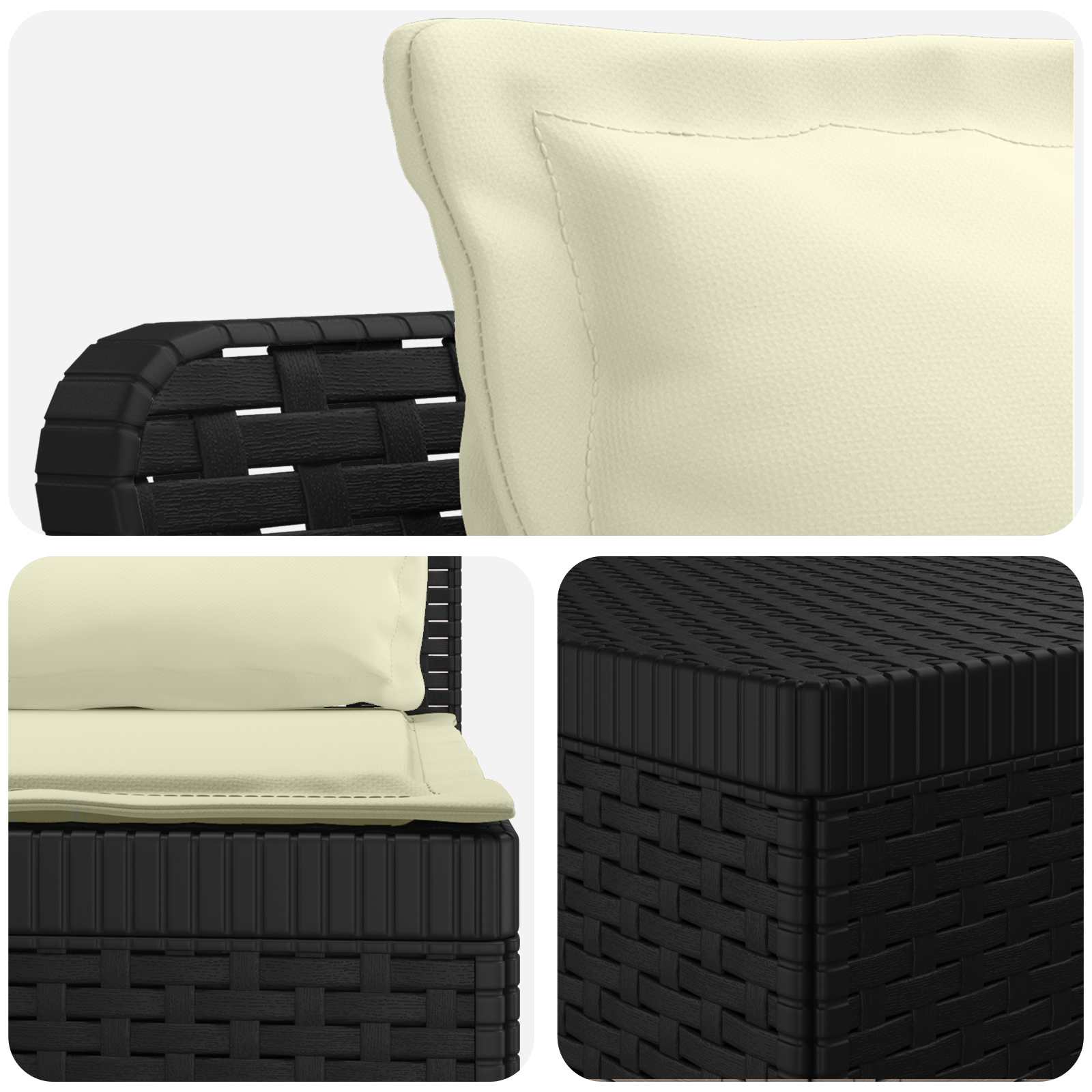 vidaXL 5-Seater Garden Sofa with Cushions Rattan Look PP Anthracite 5