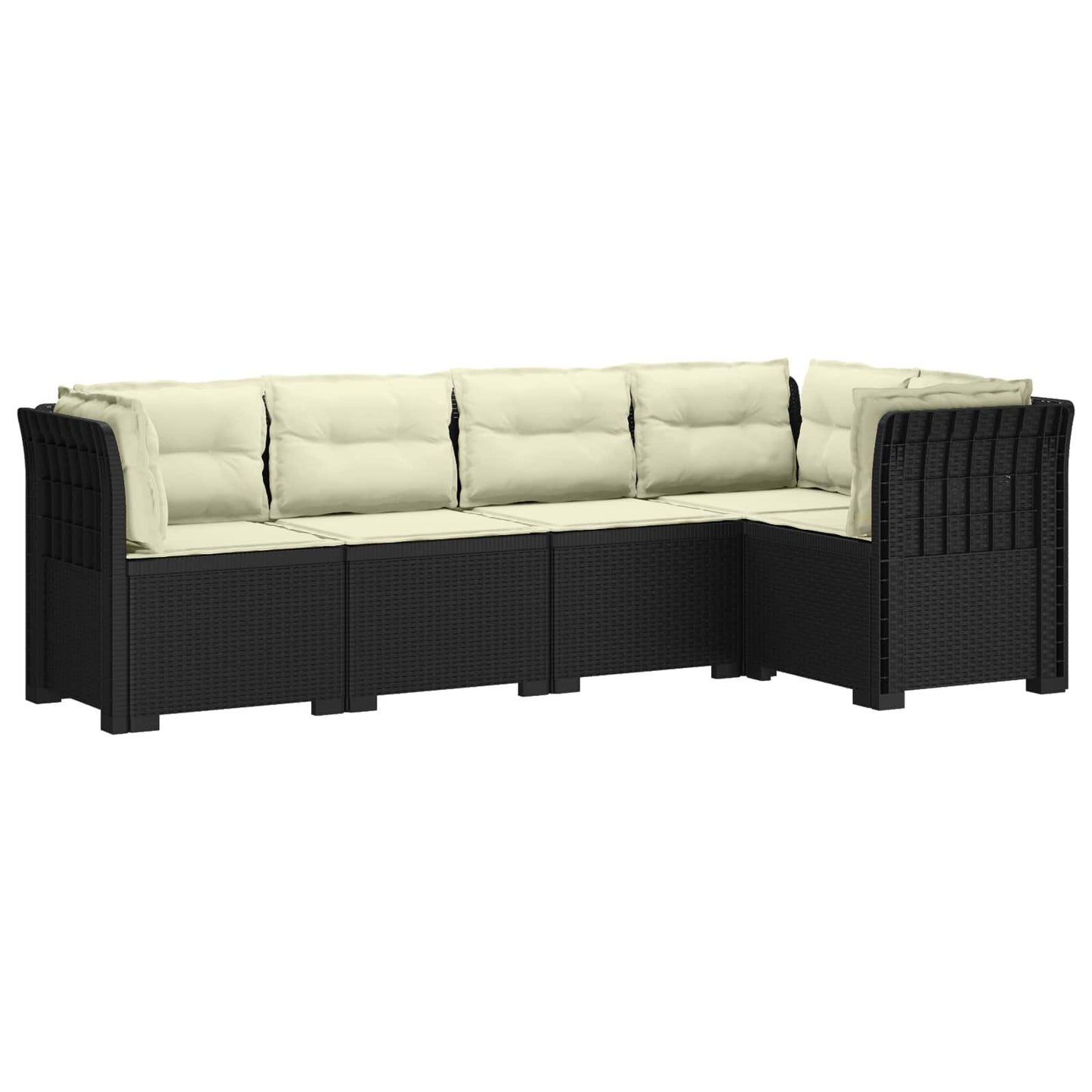 vidaXL 5-Seater Garden Sofa with Cushions Rattan Look PP Anthracite 2