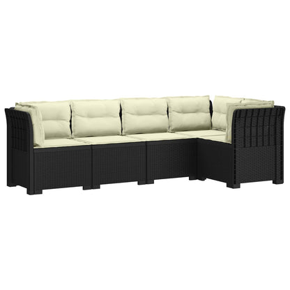 vidaXL 5-Seater Garden Sofa with Cushions Rattan Look PP Anthracite 2
