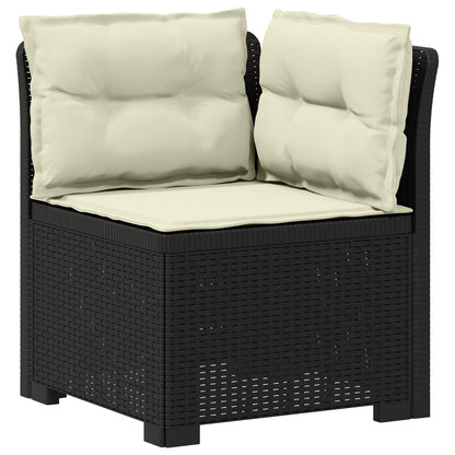 vidaXL 5-Seater Garden Sofa with Cushions Rattan Look PP Anthracite 4