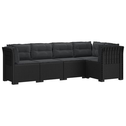 vidaXL 5-Seater Garden Sofa with Cushions Rattan Look PP Anthracite 2