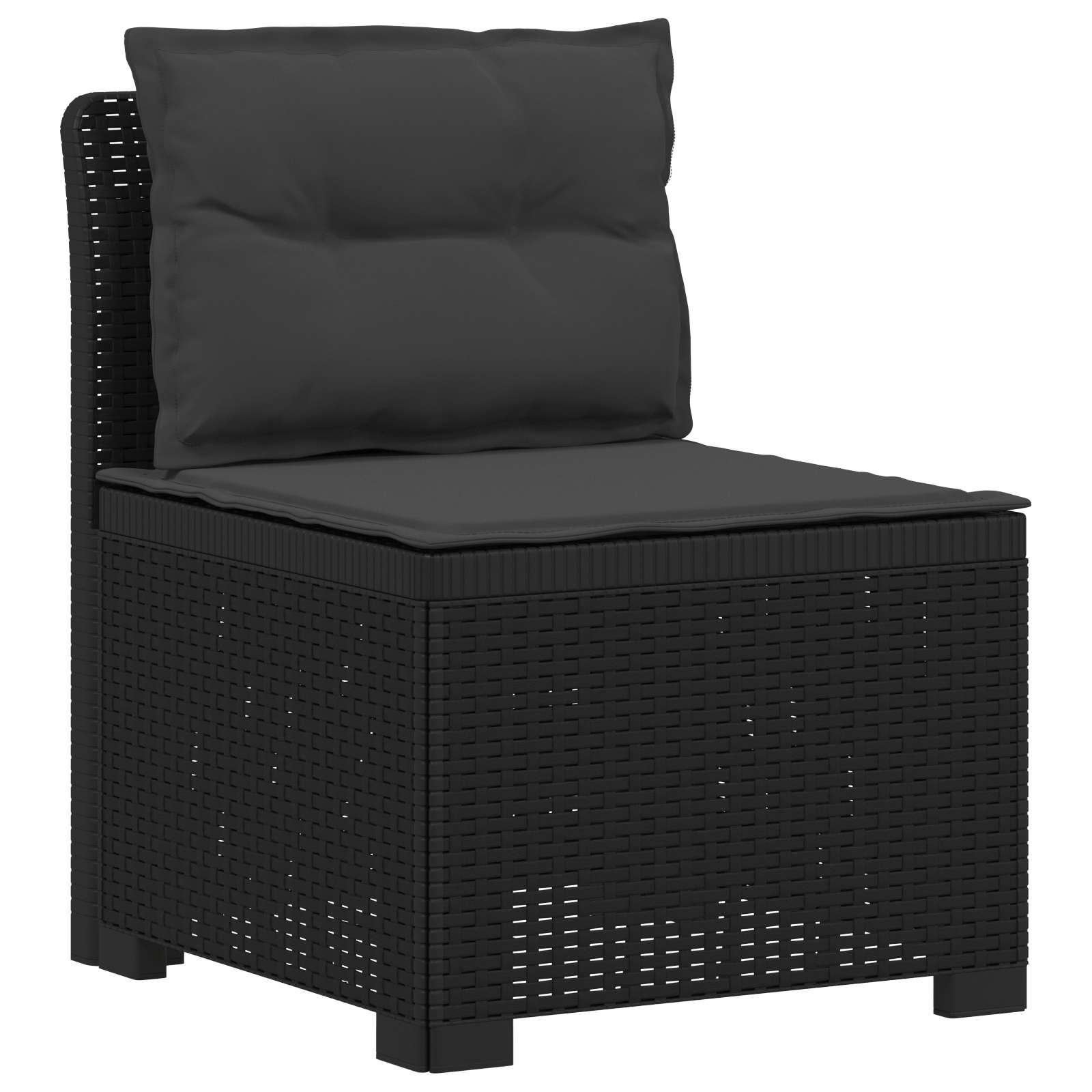 vidaXL 5-Seater Garden Sofa with Cushions Rattan Look PP Anthracite 3