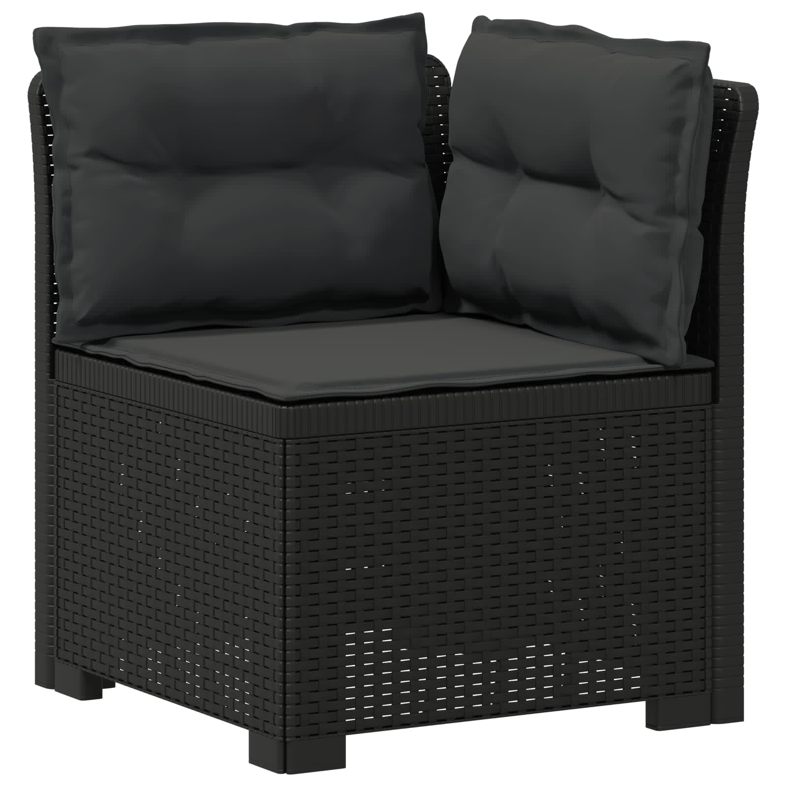 vidaXL 5-Seater Garden Sofa with Cushions Rattan Look PP Anthracite 4
