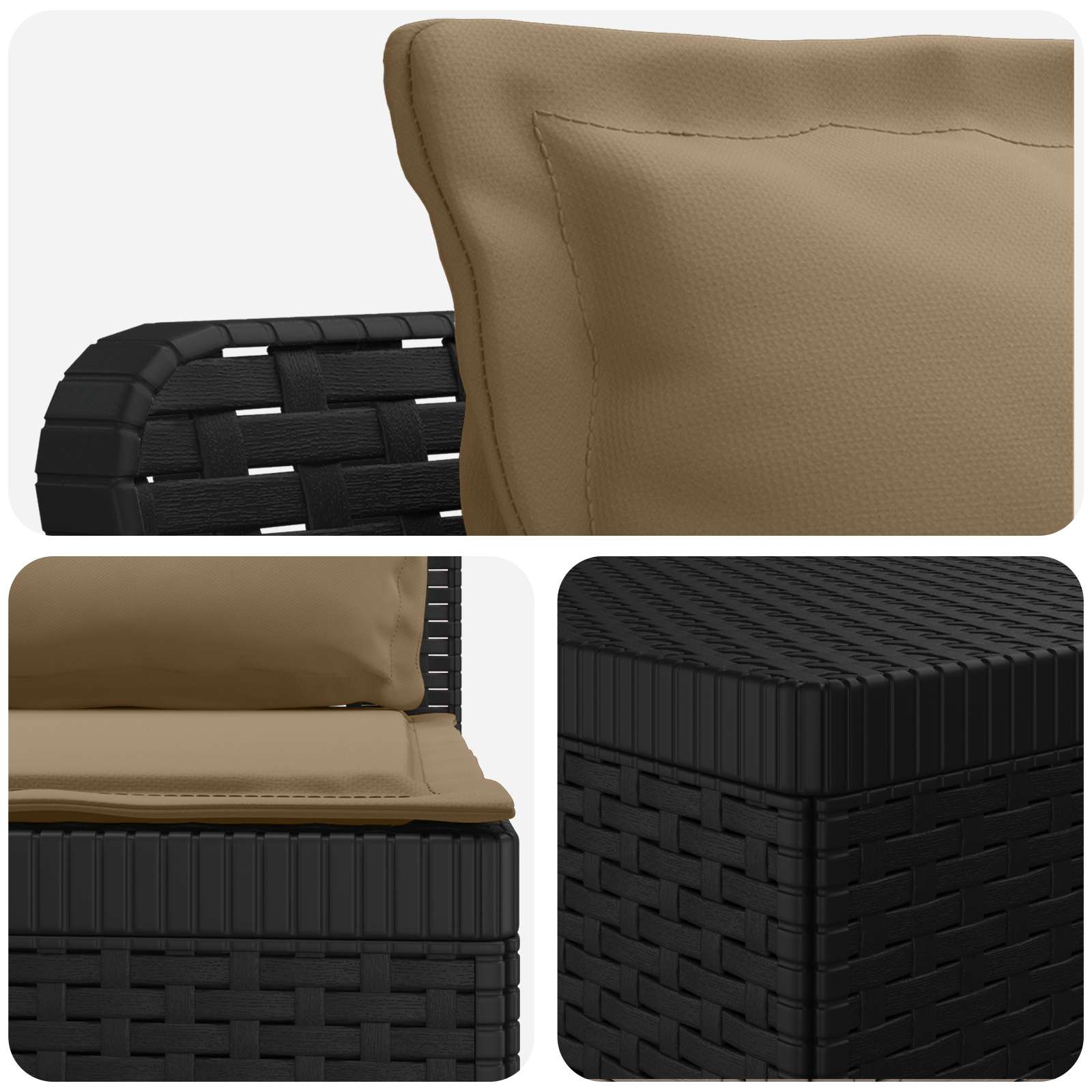 vidaXL 5-Seater Garden Sofa with Cushions Rattan Look PP Anthracite 5