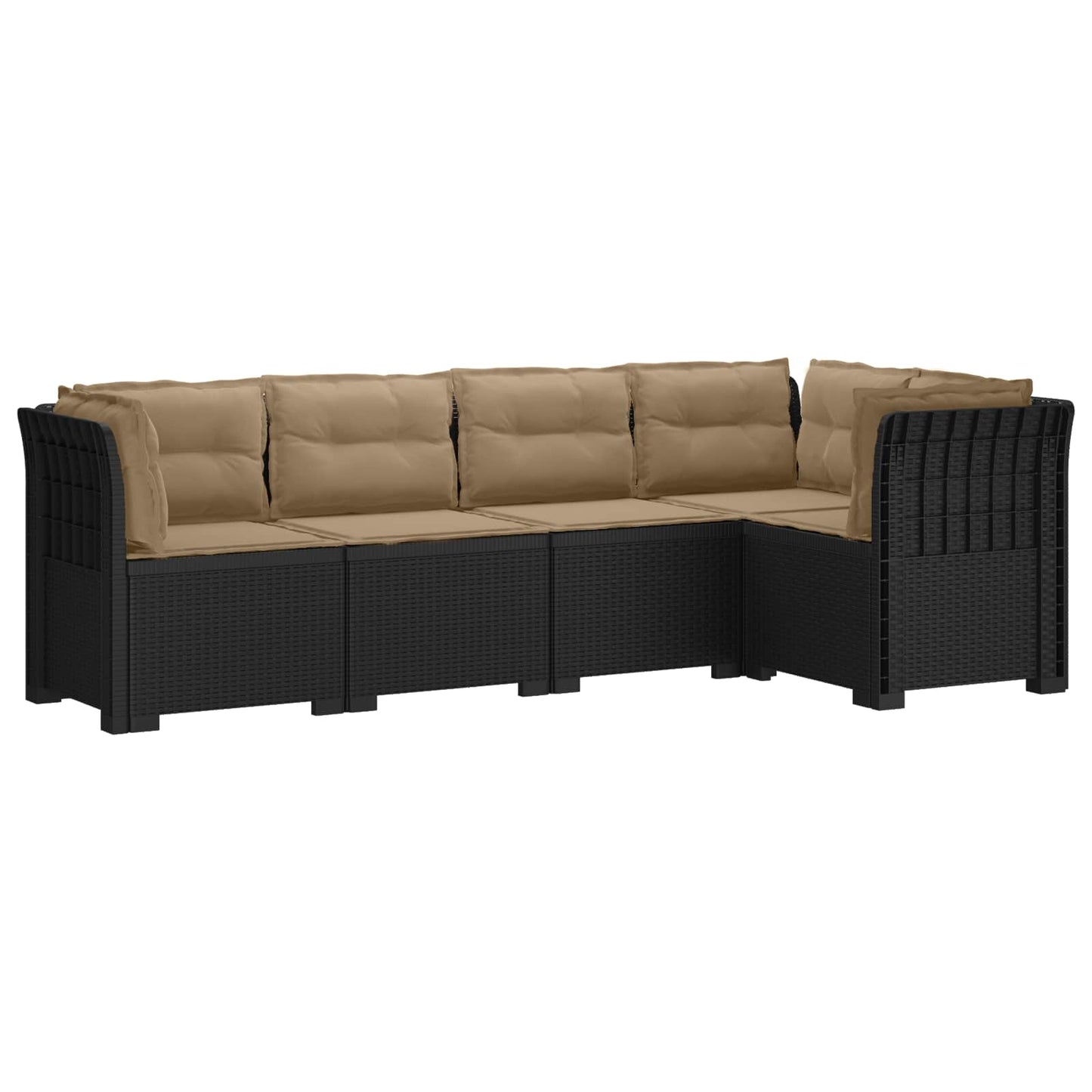 vidaXL 5-Seater Garden Sofa with Cushions Rattan Look PP Anthracite 2