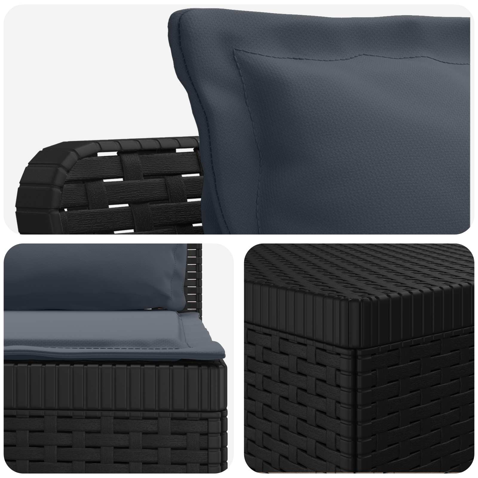 vidaXL 5-Seater Garden Sofa with Cushions Rattan Look PP Anthracite 5