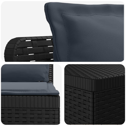 vidaXL 5-Seater Garden Sofa with Cushions Rattan Look PP Anthracite 5