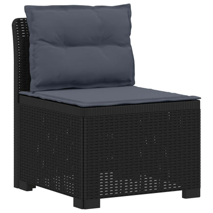 vidaXL 5-Seater Garden Sofa with Cushions Rattan Look PP Anthracite 3