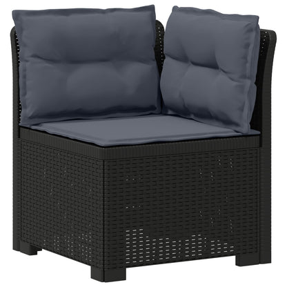 vidaXL 5-Seater Garden Sofa with Cushions Rattan Look PP Anthracite 4