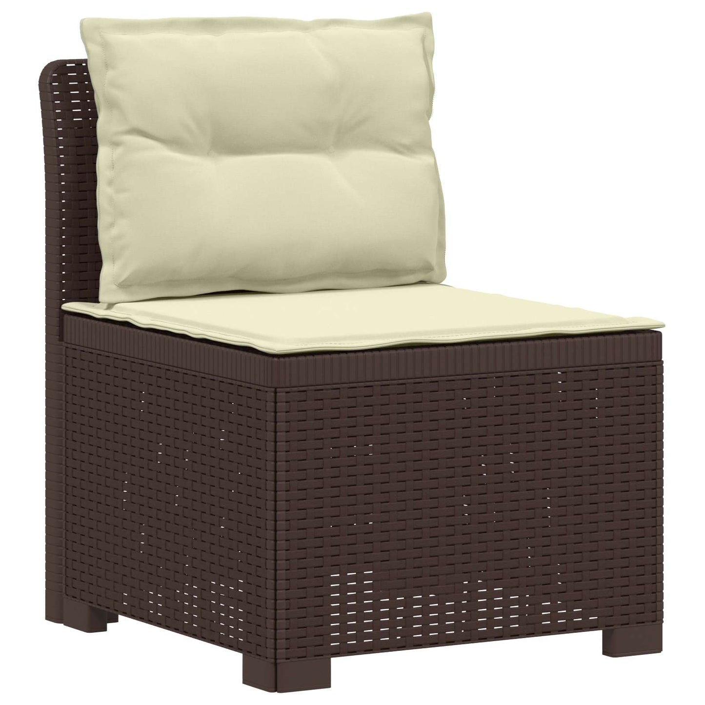 vidaXL 5-Seater Garden Sofa with Cushions Rattan Look PP Brown 3