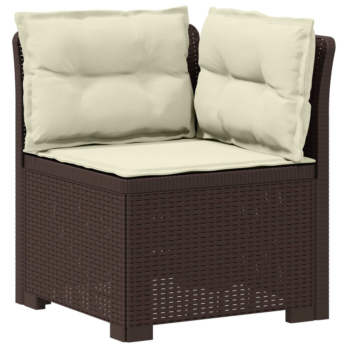 vidaXL 5-Seater Garden Sofa with Cushions Rattan Look PP Brown 4