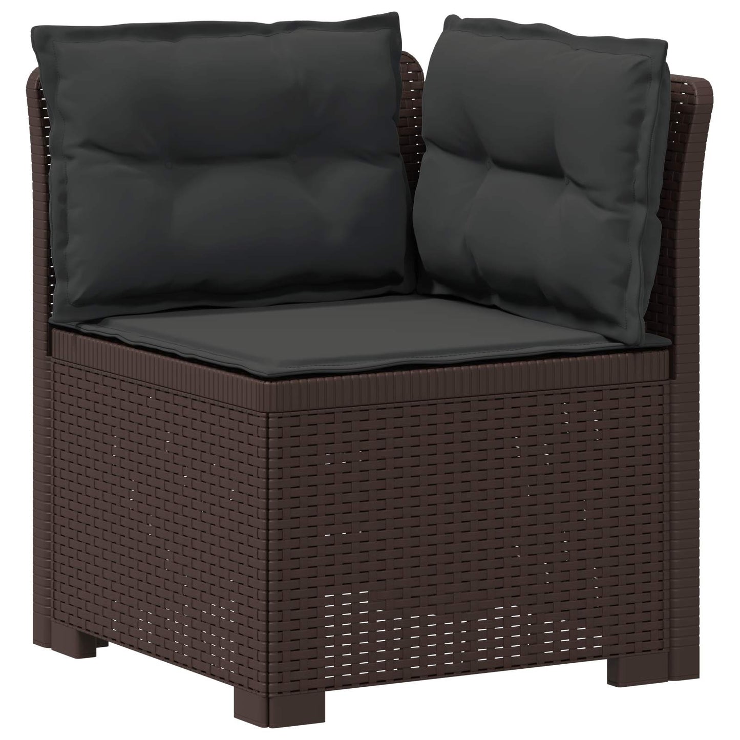 vidaXL 5-Seater Garden Sofa with Cushions Rattan Look PP Brown 4