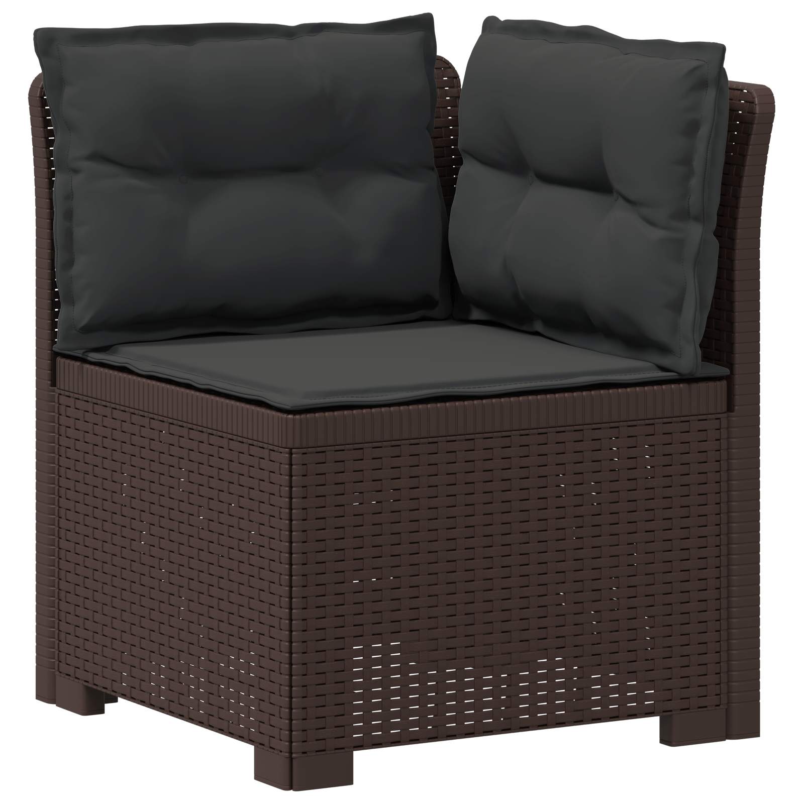 vidaXL 5-Seater Garden Sofa with Cushions Rattan Look PP Brown 4