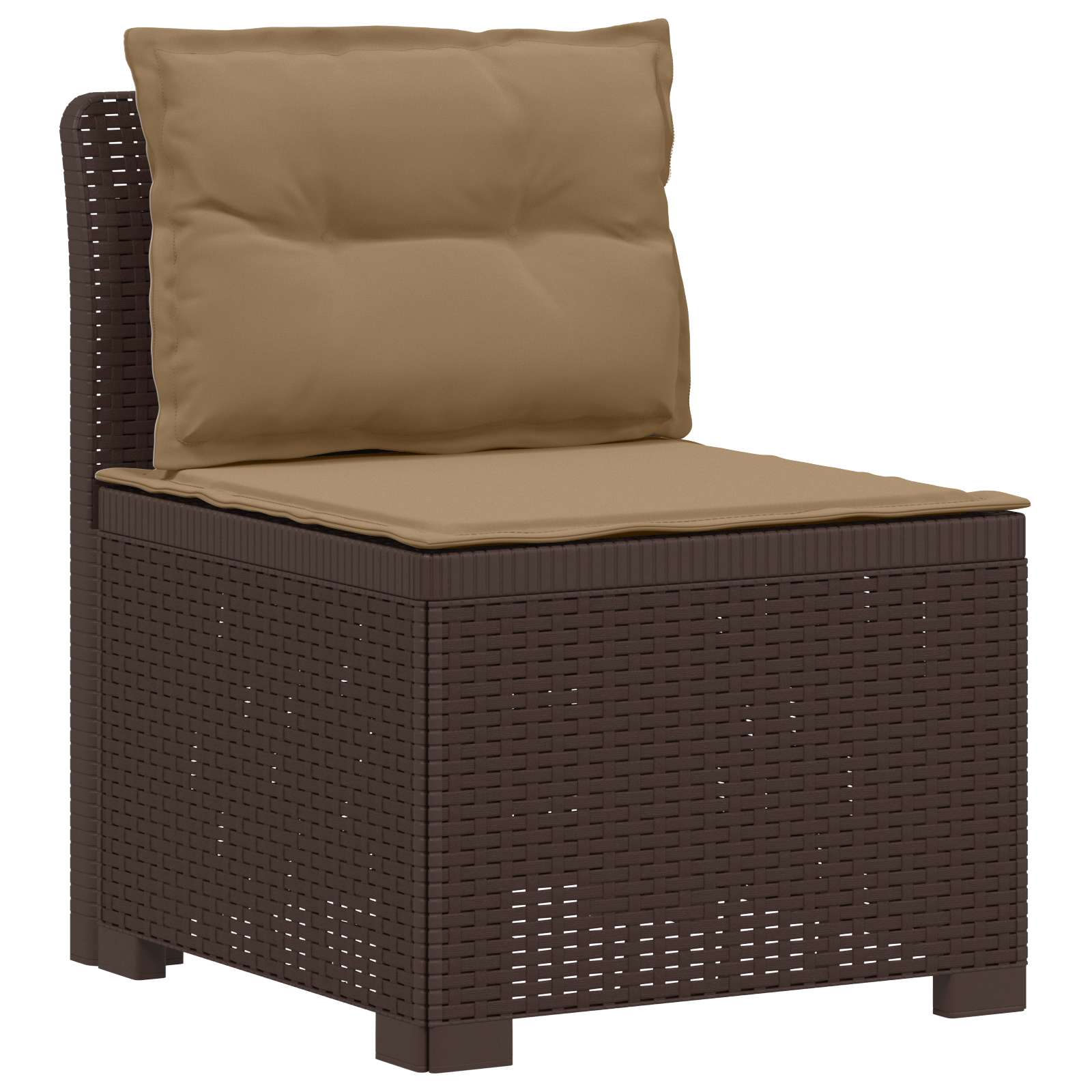 vidaXL 5-Seater Garden Sofa with Cushions Rattan Look PP Brown 3