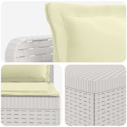 vidaXL 5-Seater Garden Sofa with Cushions Rattan Look PP White 5