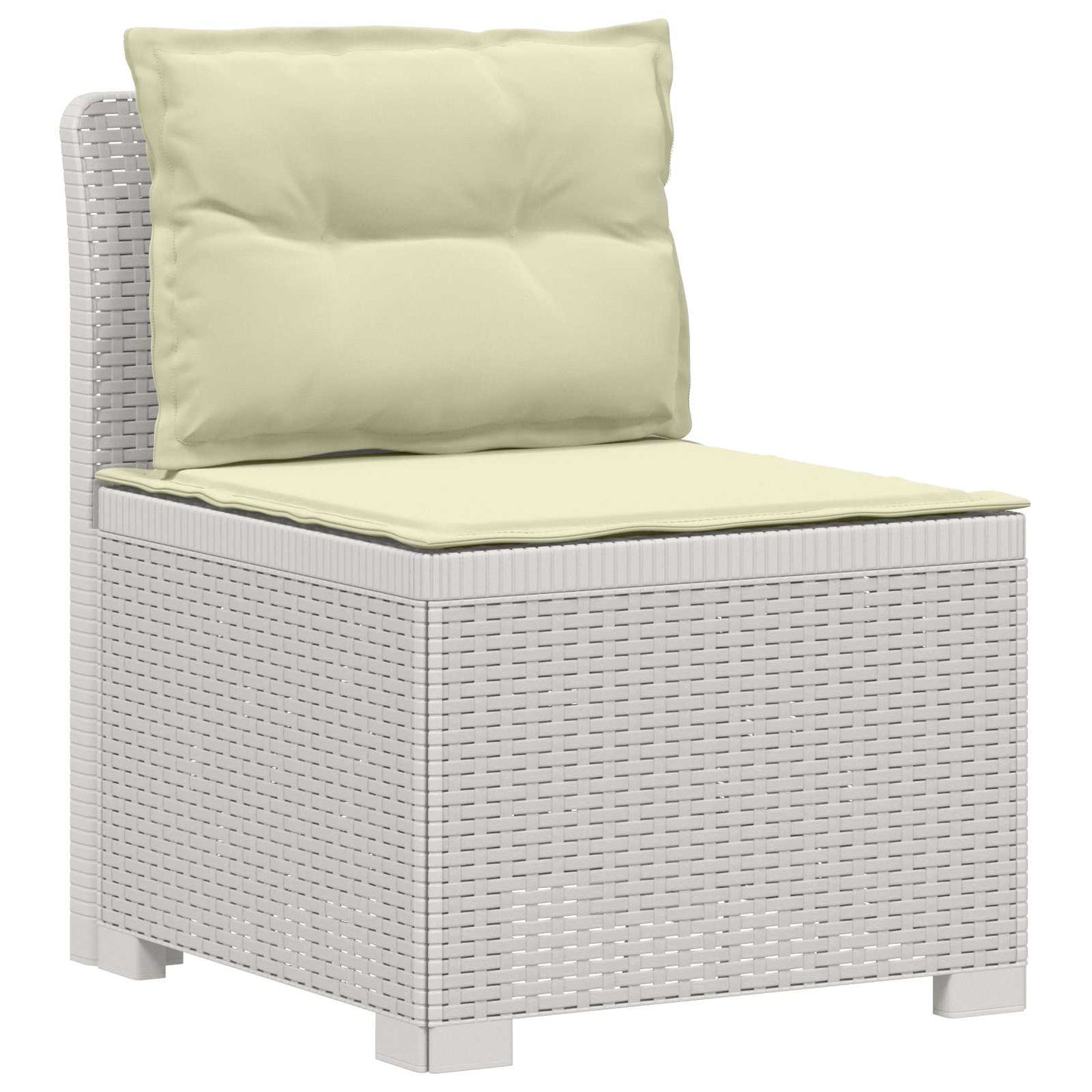 vidaXL 5-Seater Garden Sofa with Cushions Rattan Look PP White 3