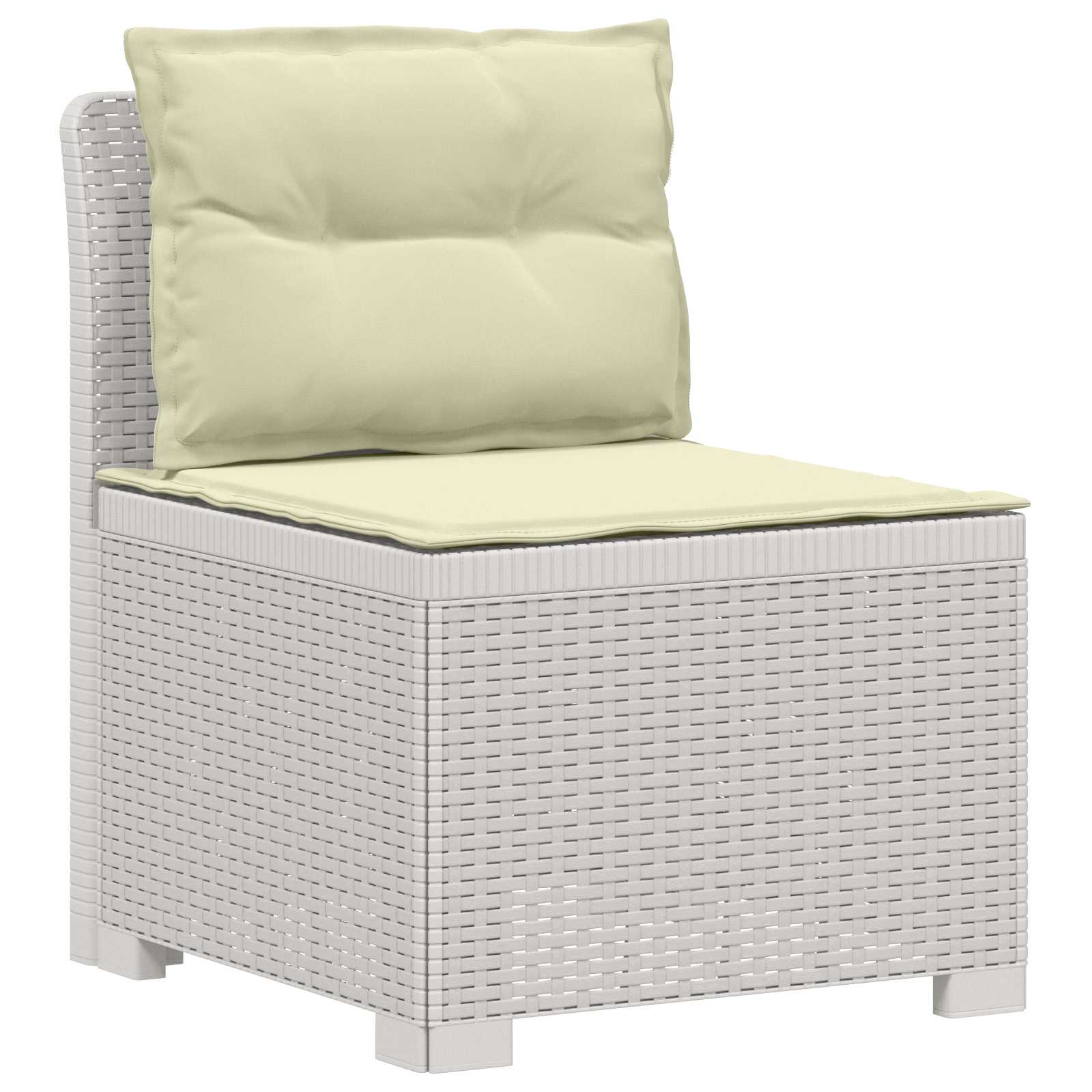 vidaXL 5-Seater Garden Sofa with Cushions Rattan Look PP White 3