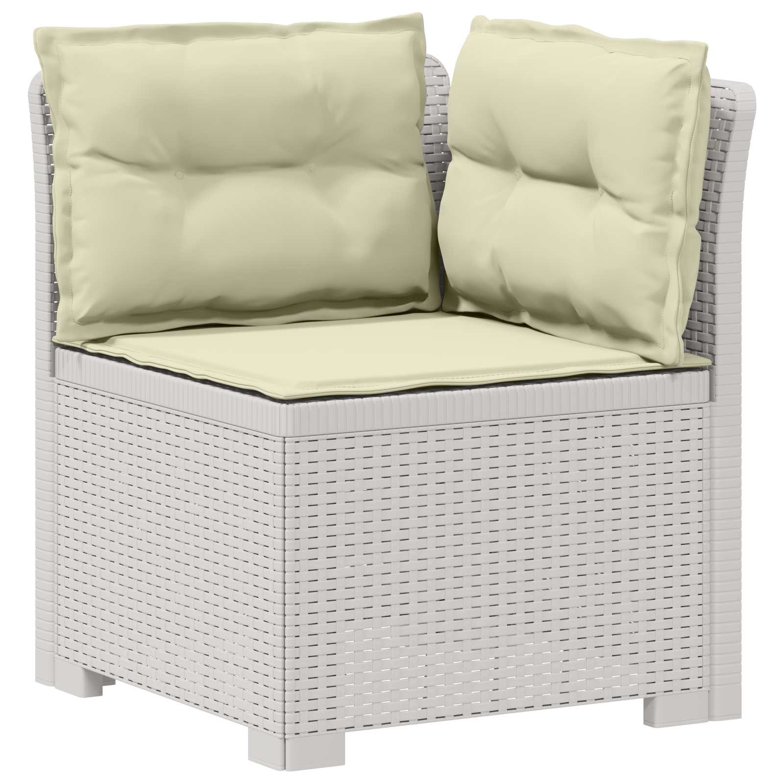 vidaXL 5-Seater Garden Sofa with Cushions Rattan Look PP White 4