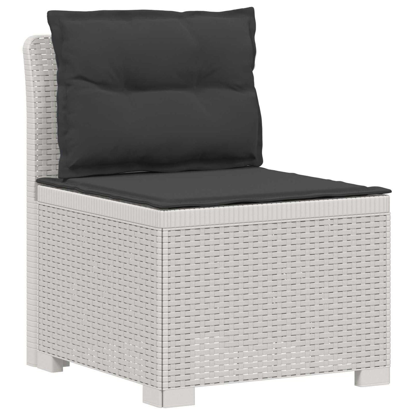 vidaXL 5-Seater Garden Sofa with Cushions Rattan Look PP White 3