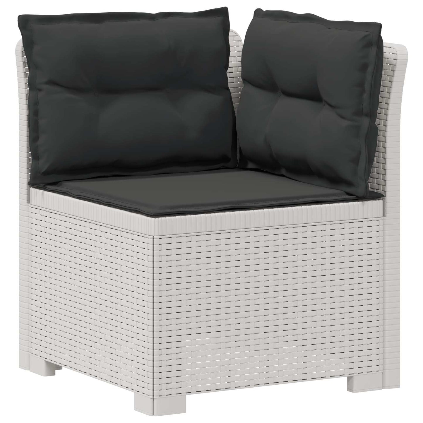 vidaXL 5-Seater Garden Sofa with Cushions Rattan Look PP White 4