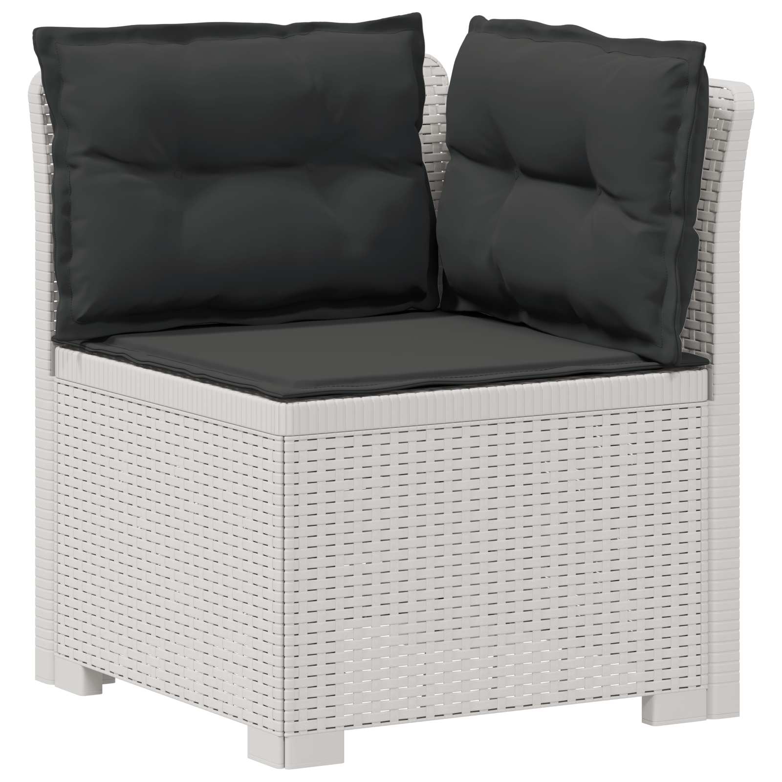 vidaXL 5-Seater Garden Sofa with Cushions Rattan Look PP White 4