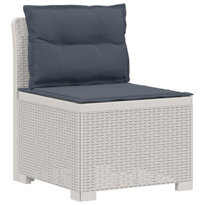 vidaXL 5-Seater Garden Sofa with Cushions Rattan Look PP White 3