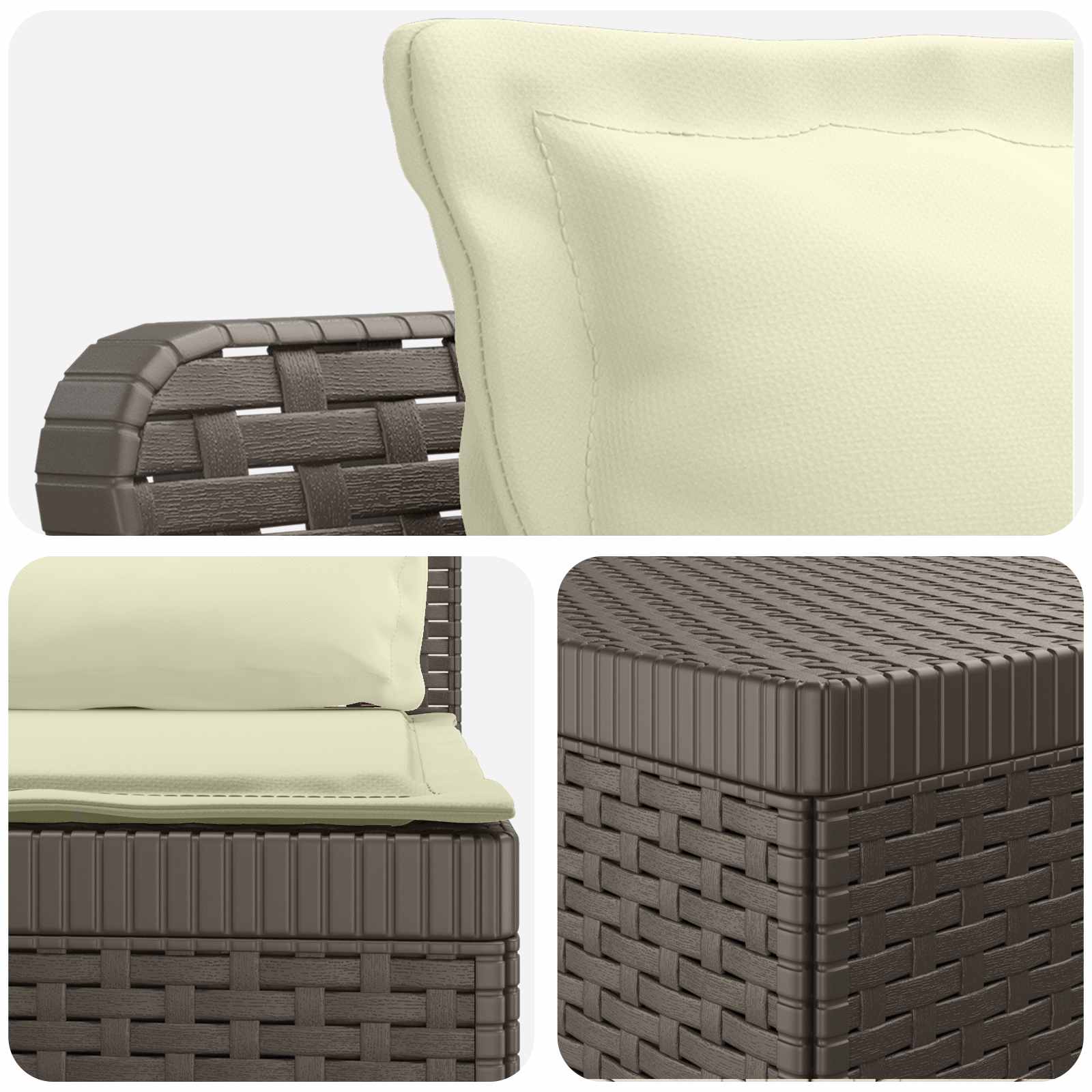 vidaXL 5-Seater Garden Sofa with Cushions Rattan Look PP Light Grey 5