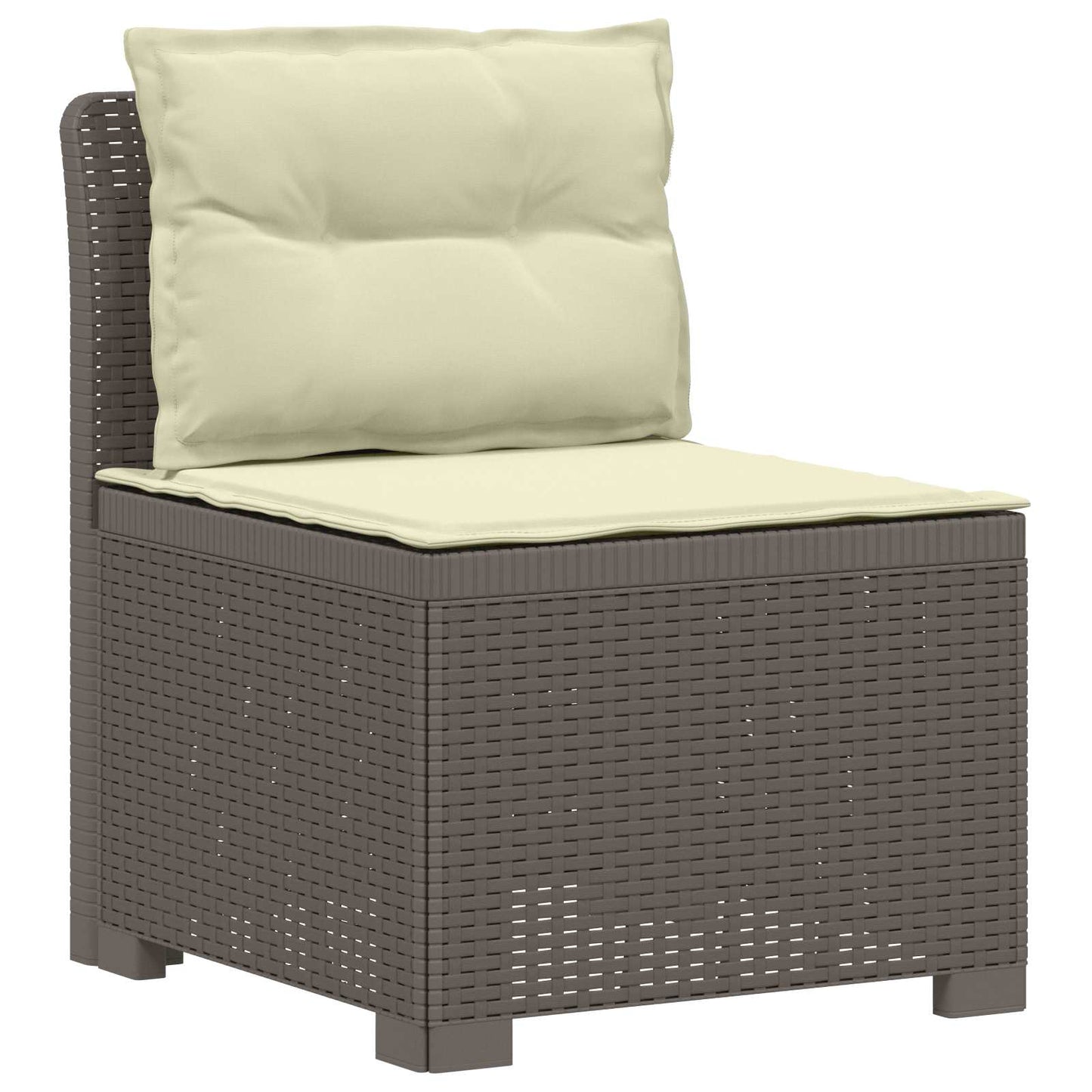 vidaXL 5-Seater Garden Sofa with Cushions Rattan Look PP Light Grey 3