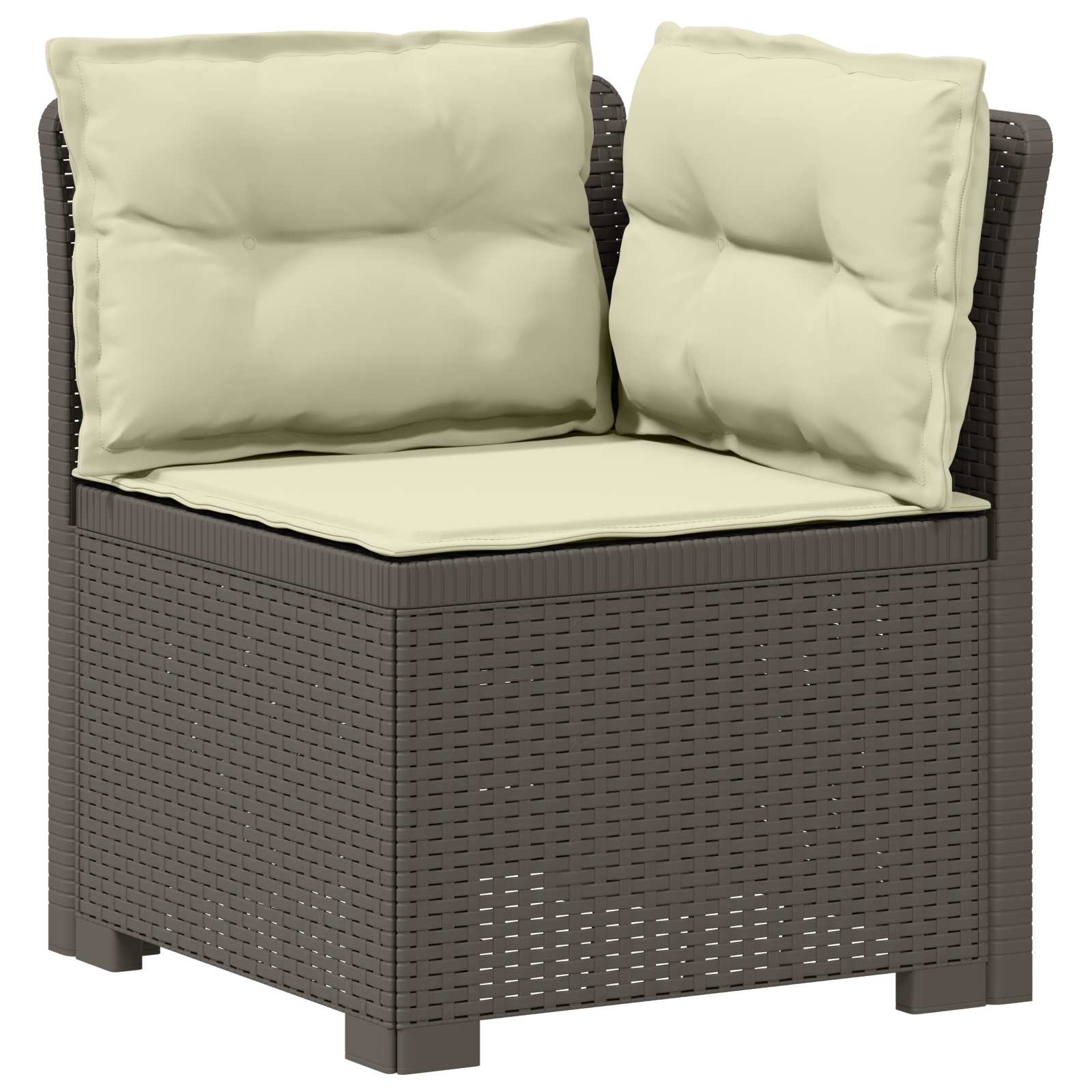 vidaXL 5-Seater Garden Sofa with Cushions Rattan Look PP Light Grey 4