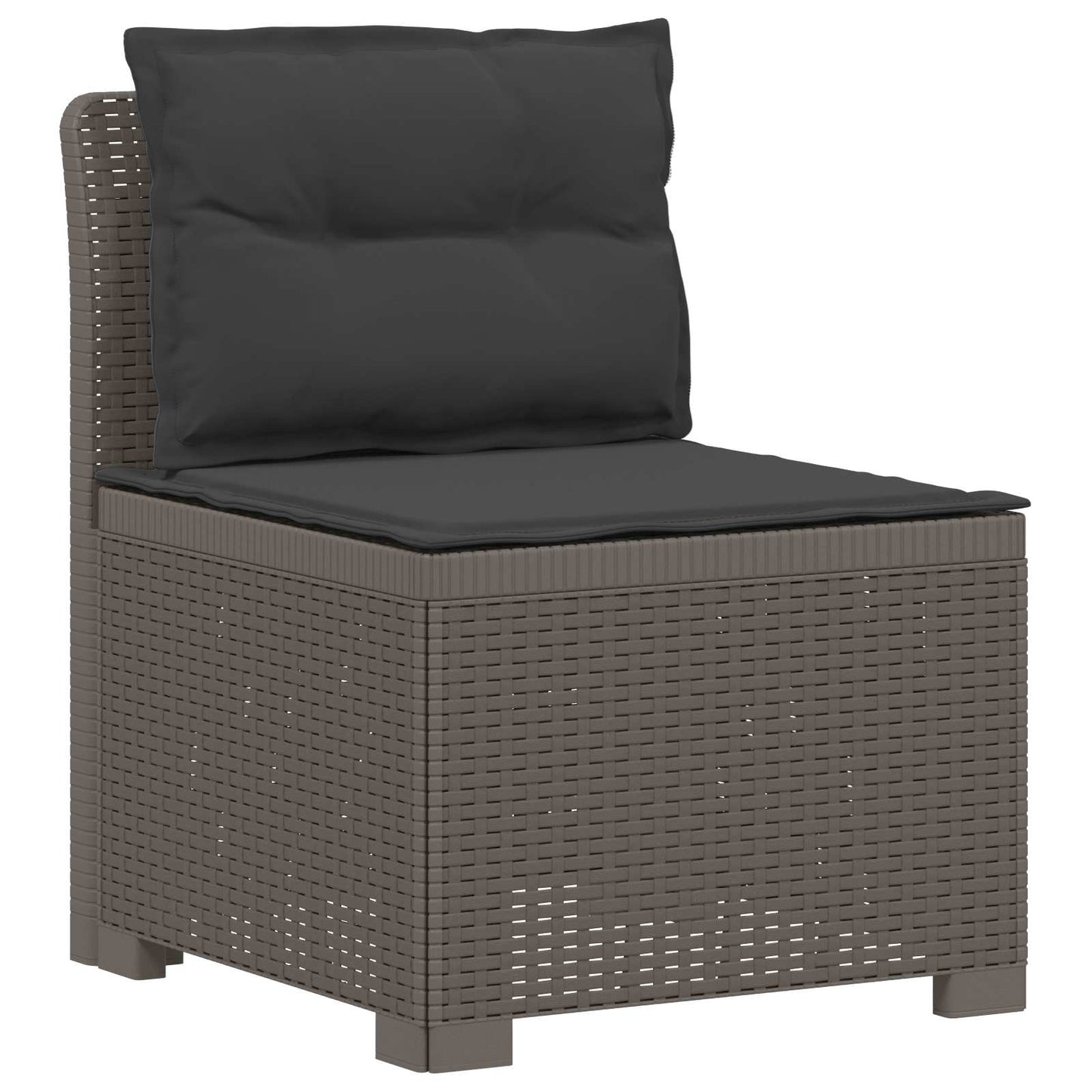 vidaXL 5-Seater Garden Sofa with Cushions Rattan Look PP Light Grey 3