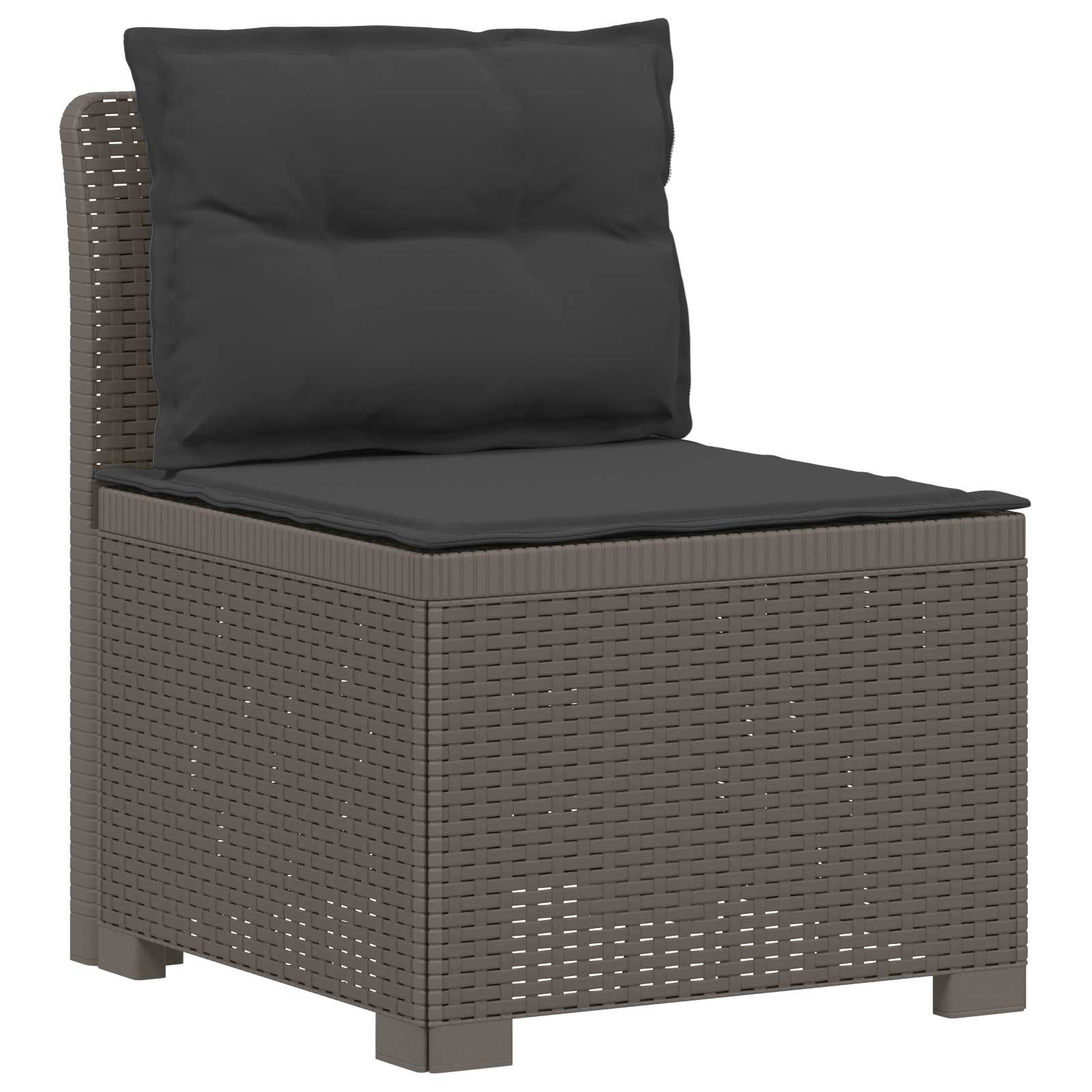 vidaXL 5-Seater Garden Sofa with Cushions Rattan Look PP Light Grey 3