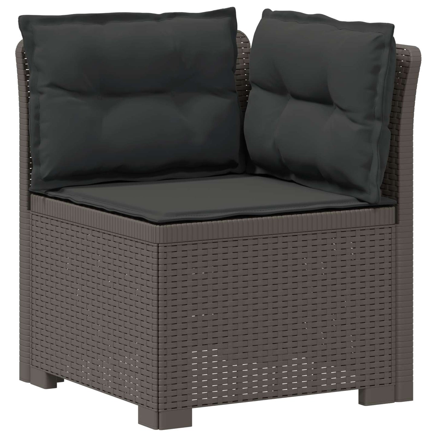 vidaXL 5-Seater Garden Sofa with Cushions Rattan Look PP Light Grey 4