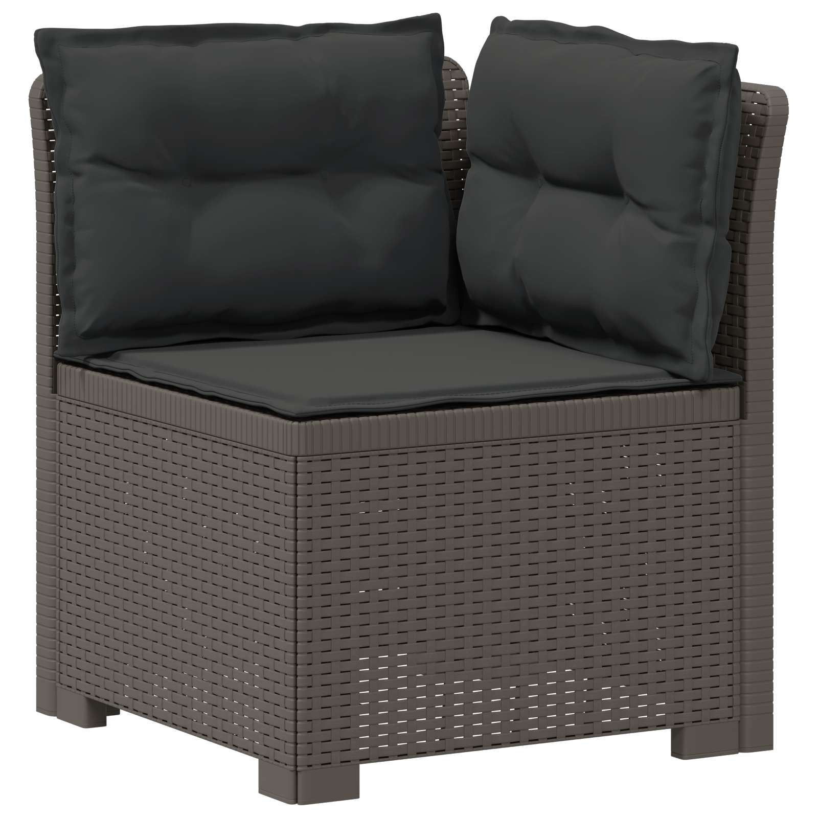 vidaXL 5-Seater Garden Sofa with Cushions Rattan Look PP Light Grey 4