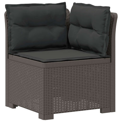 vidaXL 5-Seater Garden Sofa with Cushions Rattan Look PP Light Grey 4