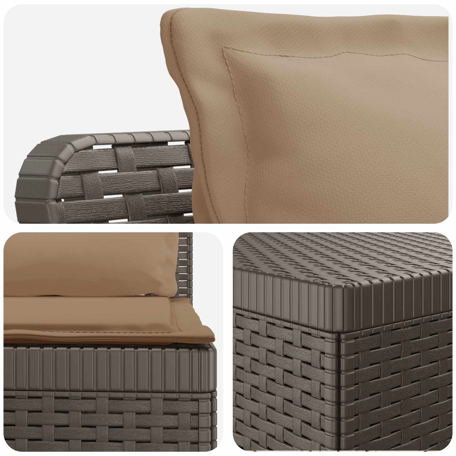 vidaXL 5-Seater Garden Sofa with Cushions Rattan Look PP Light Grey 5
