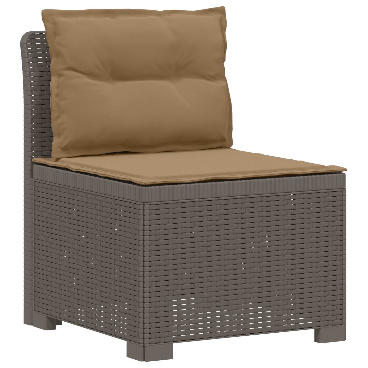 vidaXL 5-Seater Garden Sofa with Cushions Rattan Look PP Light Grey 3