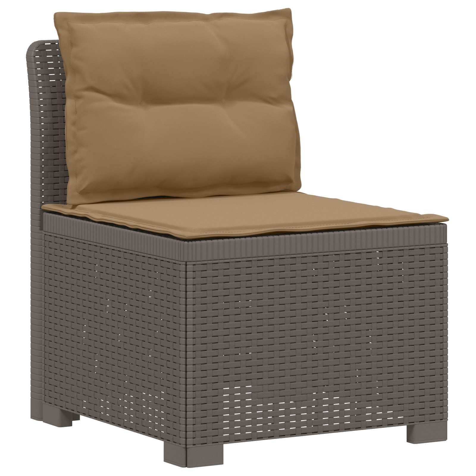 vidaXL 5-Seater Garden Sofa with Cushions Rattan Look PP Light Grey 3