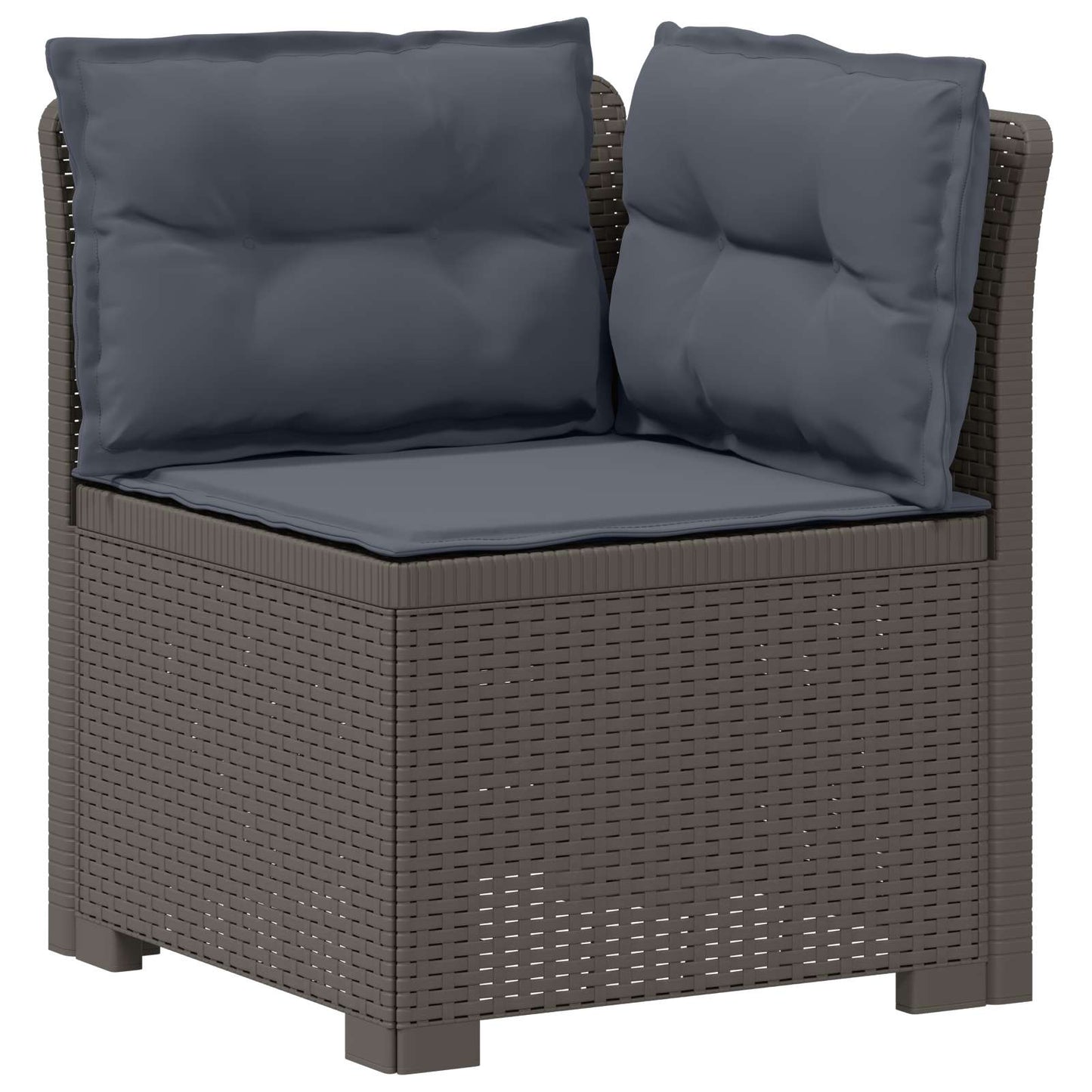 vidaXL 5-Seater Garden Sofa with Cushions Rattan Look PP Light Grey 4