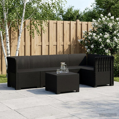 vidaXL 5-Seater Garden Sofa Rattan Look PP Anthracite 1