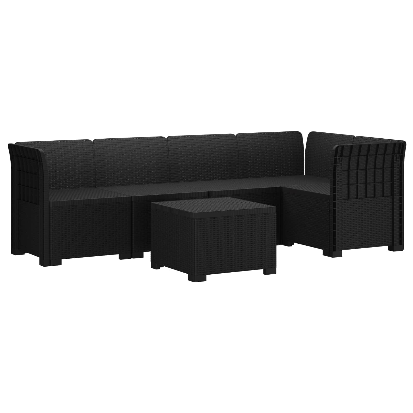 vidaXL 5-Seater Garden Sofa Rattan Look PP Anthracite 2