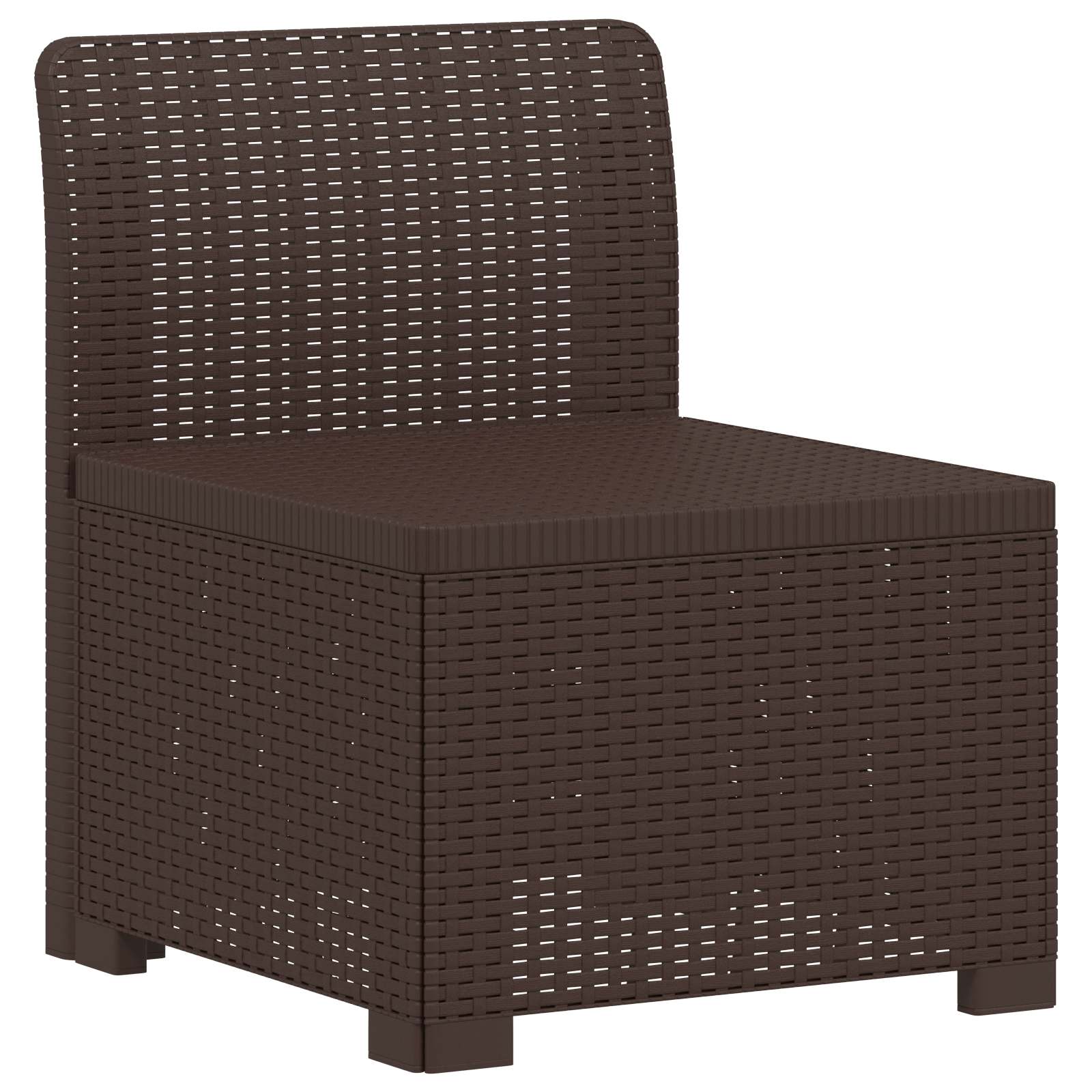 vidaXL 5-Seater Garden Sofa Rattan Look PP Brown 4